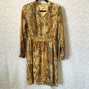 H&M Snake Print Long Sleeve Dress Size 4 #